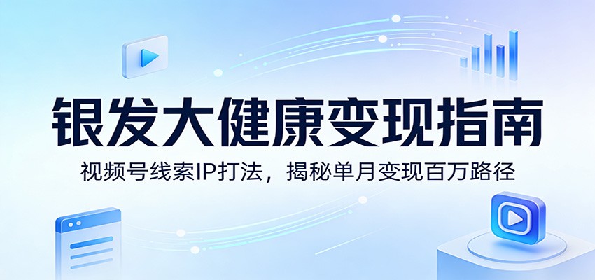 银发大健康变现指南：视频号线索IP打法，揭秘单月变现百万路径 - 网创智库网创-网赚-电商-tk-出海-AI-抖音-快手-小红书-视频号-玩法-创业-小程序-公众号-私域-s粉网创智库
