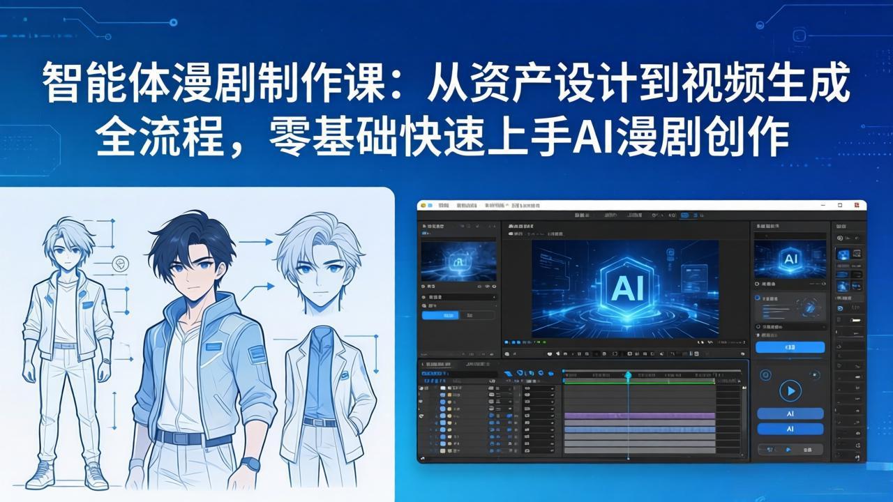 智能体漫剧制作课：从资产设计到视频生成全流程，零基础快速上手AI漫剧创作 - 网创智库网创-网赚-电商-tk-出海-AI-抖音-快手-小红书-视频号-玩法-创业-小程序-公众号-私域-s粉网创智库