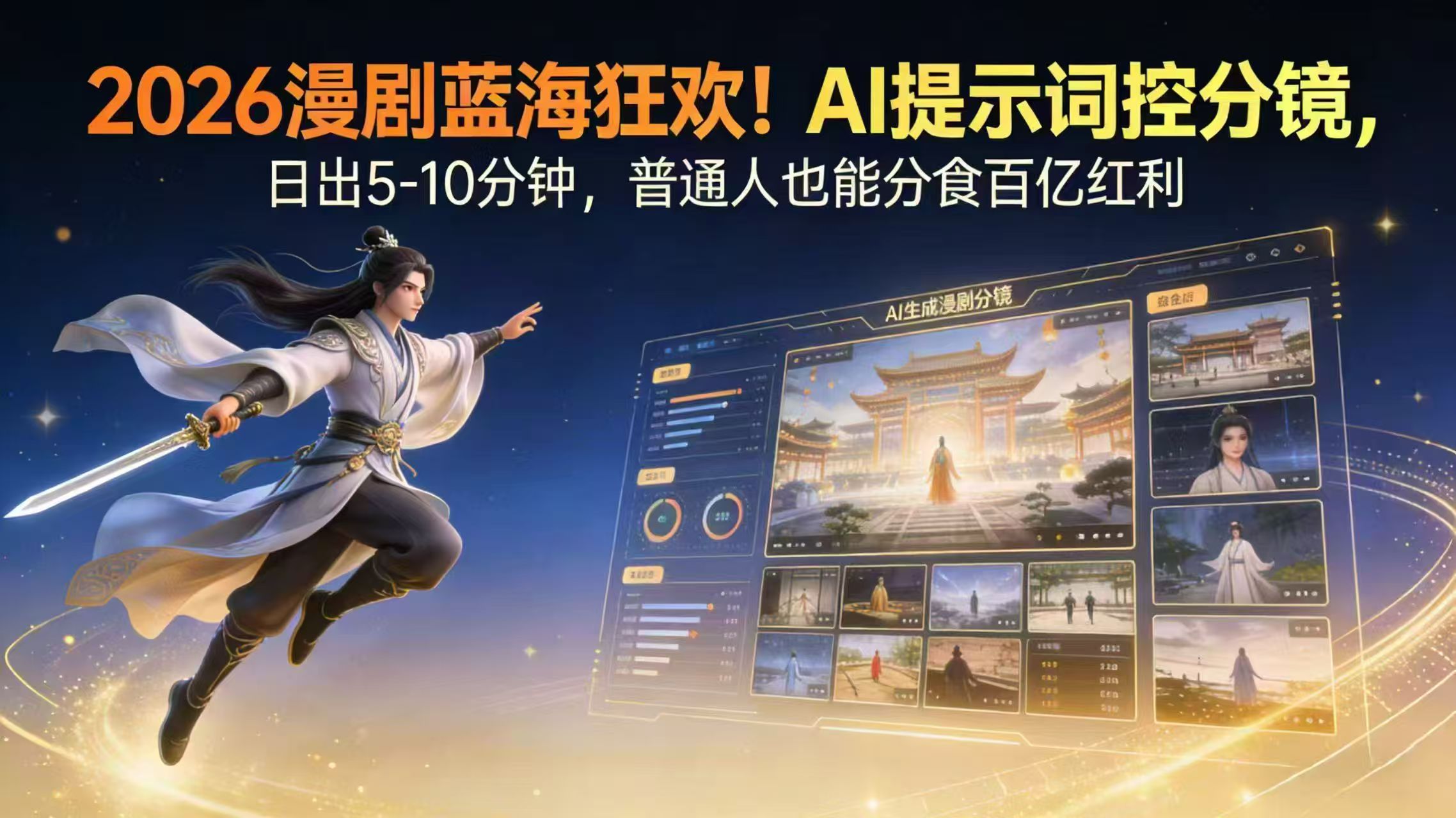 2026漫剧红利实锤！ AI 提示词控分镜， 普通人也能轻松月入过万 - 网创智库网创-网赚-电商-tk-出海-AI-抖音-快手-小红书-视频号-玩法-创业-小程序-公众号-私域-s粉网创智库