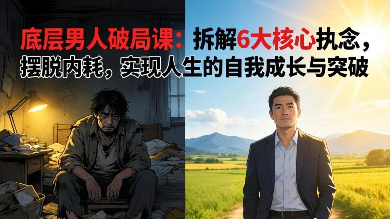 付费文章：底层男人破局课：拆解 6 大核心执念，摆脱内耗，实现人生的自我成长与突破网创-网赚-电商-tk-出海-AI-抖音-快手-小红书-视频号-玩法-创业-小程序-公众号-私域-s粉网创智库