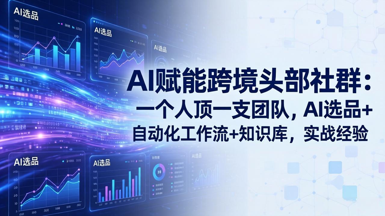 AI赋能跨境头部社群：一个人顶一支团队，AI选品+自动化工作流+知识库，实战经验-更新3月 - 网创智库网创-网赚-电商-tk-出海-AI-抖音-快手-小红书-视频号-玩法-创业-小程序-公众号-私域-s粉网创智库