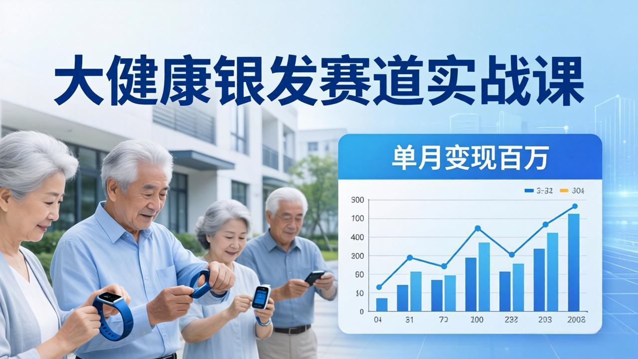 大健康银发赛道实战课：拆解视频号线索型 IP 单月变现百万逻辑，教你精准获客高效变现 - 网创智库网创-网赚-电商-tk-出海-AI-抖音-快手-小红书-视频号-玩法-创业-小程序-公众号-私域-s粉网创智库