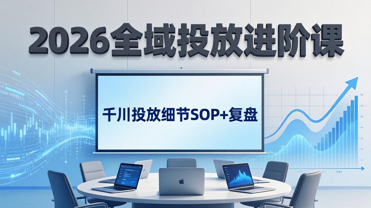 2026全域投放进阶课：杭州线下3天实战，千川投放细节SOP+复盘，撬动自然流量 - 网创智库网创-网赚-电商-tk-出海-AI-抖音-快手-小红书-视频号-玩法-创业-小程序-公众号-私域-s粉网创智库