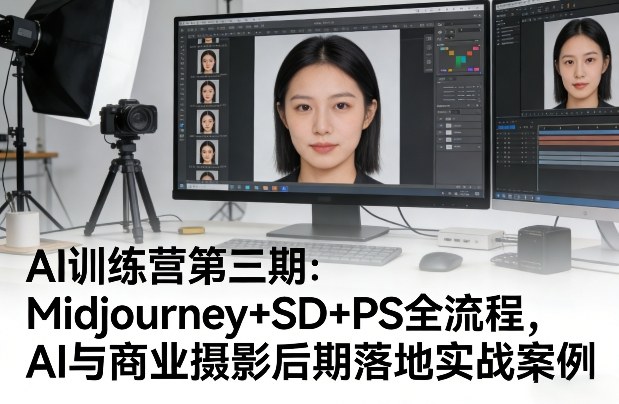 AI训练营第三期：Midjourney+SD+PS全流程，AI与商业摄影后期落地实战案例网创-网赚-电商-tk-出海-AI-抖音-快手-小红书-视频号-玩法-创业-小程序-公众号-私域-s粉网创智库