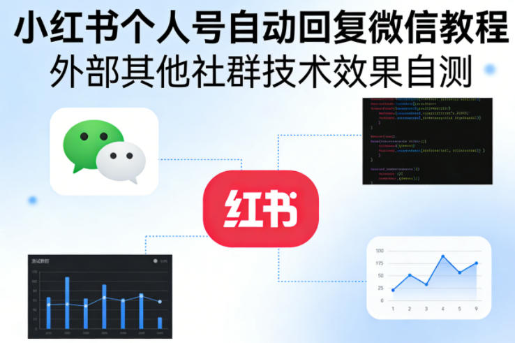 小红书个人号自动回复微信教程,外部其他社群技术,效果自测网创-网赚-电商-tk-出海-AI-抖音-快手-小红书-视频号-玩法-创业-小程序-公众号-私域-s粉网创智库