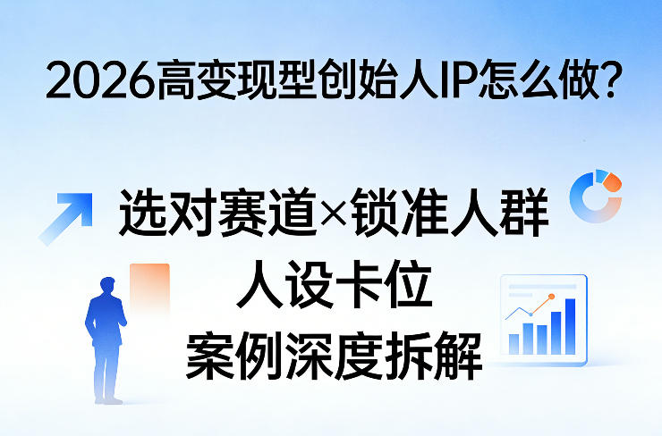 2026高变现型创始人IP怎么做?选对赛道×锁准人群×人设卡位×案例深度拆解网创-网赚-电商-tk-出海-AI-抖音-快手-小红书-视频号-玩法-创业-小程序-公众号-私域-s粉网创智库