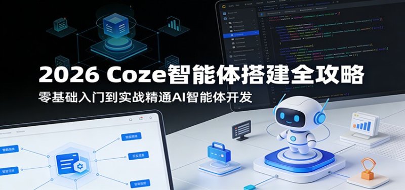 2026 Coze智能体搭建全攻略：零基础入门到实战精通AI智能体开发网创-网赚-电商-tk-出海-AI-抖音-快手-小红书-视频号-玩法-创业-小程序-公众号-私域-s粉网创智库