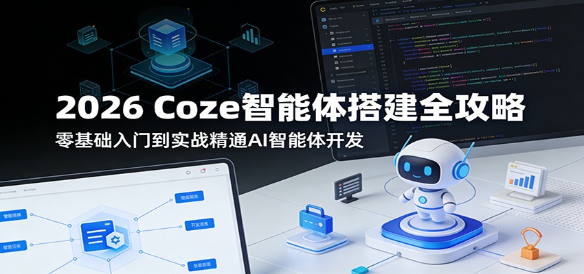2026 Coze智能体搭建全攻略：零基础入门到实战精通AI智能体开发 - 网创智库网创-网赚-电商-tk-出海-AI-抖音-快手-小红书-视频号-玩法-创业-小程序-公众号-私域-s粉网创智库
