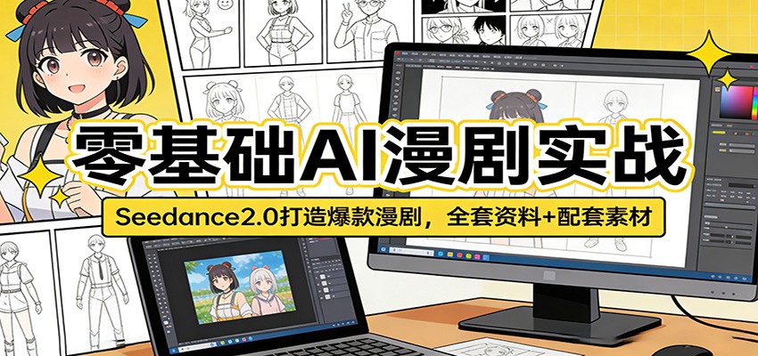 零基础AI漫剧实战:Seedance2.0打造爆款漫剧,全套资料+配套素材 - 网创智库网创-网赚-电商-tk-出海-AI-抖音-快手-小红书-视频号-玩法-创业-小程序-公众号-私域-s粉网创智库