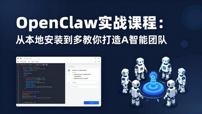 OpenClaw实战课程：从本地安装到多Agent协同，手把手教你打造AI智能团队网创-网赚-电商-tk-出海-AI-抖音-快手-小红书-视频号-玩法-创业-小程序-公众号-私域-s粉网创智库
