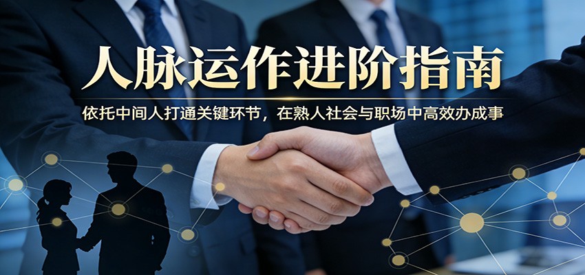 付费文章:人脉运作进阶指南,依托中间人打通关键环节,在熟人社会与职场中高效办成事 - 网创智库网创-网赚-电商-tk-出海-AI-抖音-快手-小红书-视频号-玩法-创业-小程序-公众号-私域-s粉网创智库