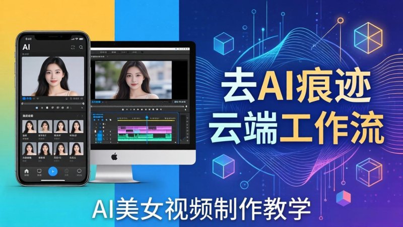 AI美女视频制作教学：去AI痕迹，云端工作流出图，手机电脑均可，不需要配置网创-网赚-电商-tk-出海-AI-抖音-快手-小红书-视频号-玩法-创业-小程序-公众号-私域-s粉网创智库