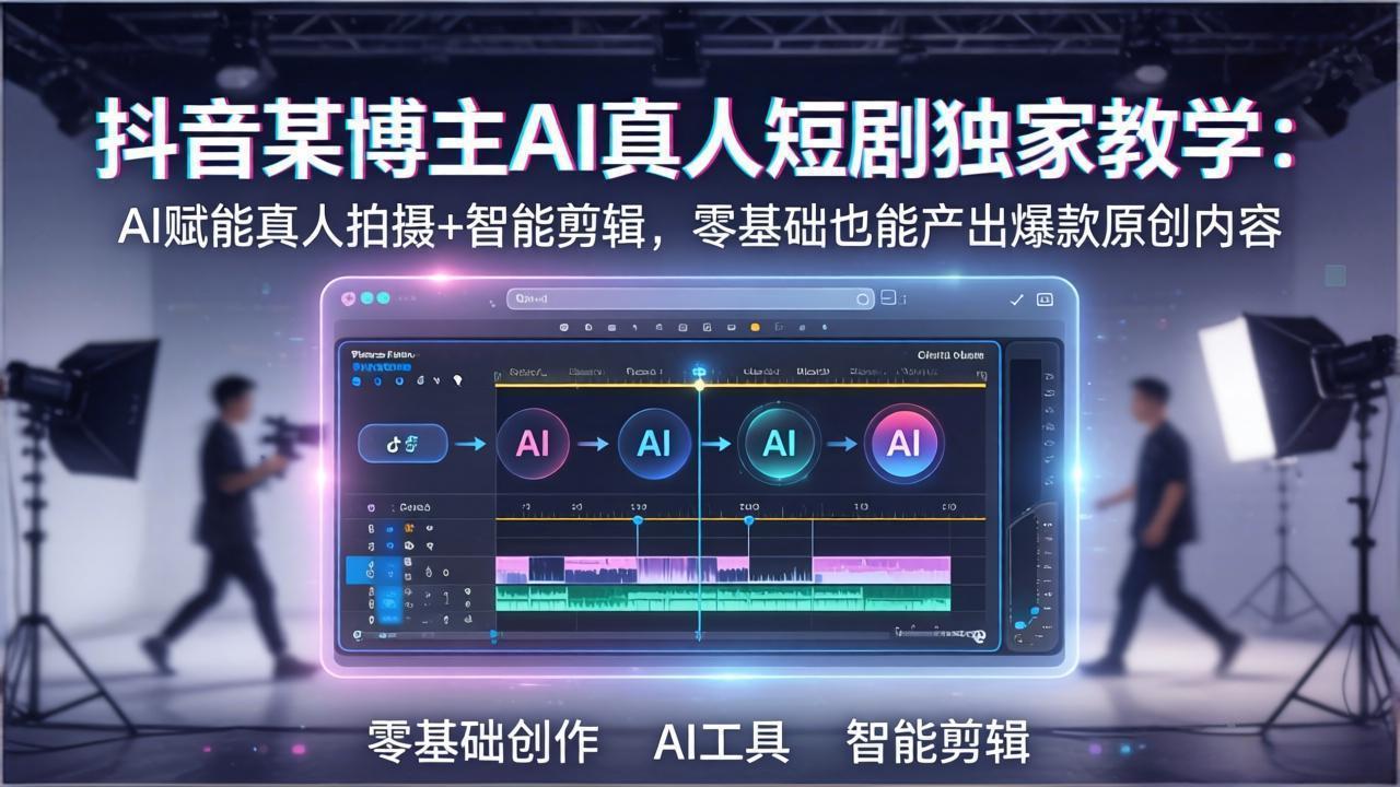 抖音某博主AI真人短剧独家教学：AI赋能真人拍摄+智能剪辑，零基础也能产出爆款原创内 - 网创智库网创-网赚-电商-tk-出海-AI-抖音-快手-小红书-视频号-玩法-创业-小程序-公众号-私域-s粉网创智库