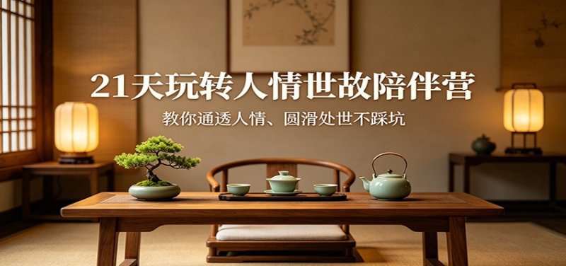 21天玩转人情世故陪伴营：教你通透人情、圆滑处世不踩坑网创-网赚-电商-tk-出海-AI-抖音-快手-小红书-视频号-玩法-创业-小程序-公众号-私域-s粉网创智库