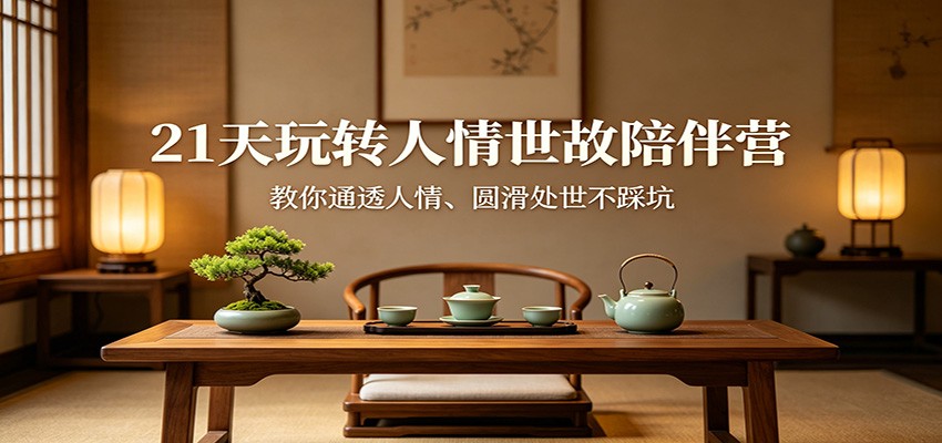 21天玩转人情世故陪伴营:教你通透人情、圆滑处世不踩坑 - 网创智库网创-网赚-电商-tk-出海-AI-抖音-快手-小红书-视频号-玩法-创业-小程序-公众号-私域-s粉网创智库