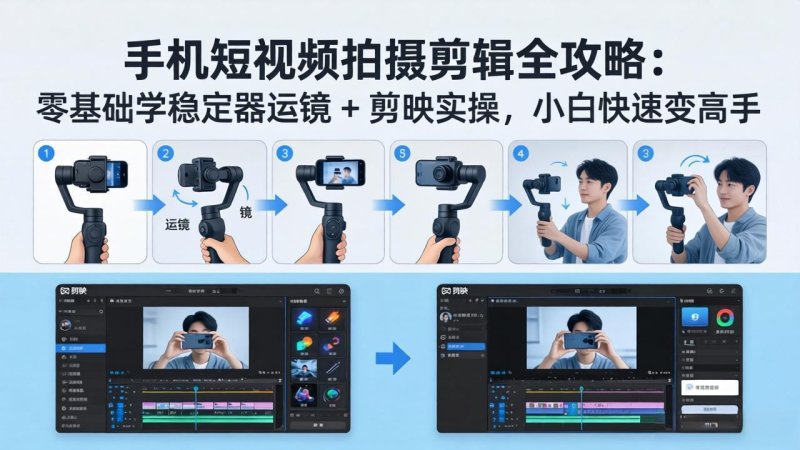 手机短视频拍摄剪辑全攻略：零基础学稳定器运镜 + 剪映实操，小白快速变高手网创-网赚-电商-tk-出海-AI-抖音-快手-小红书-视频号-玩法-创业-小程序-公众号-私域-s粉网创智库