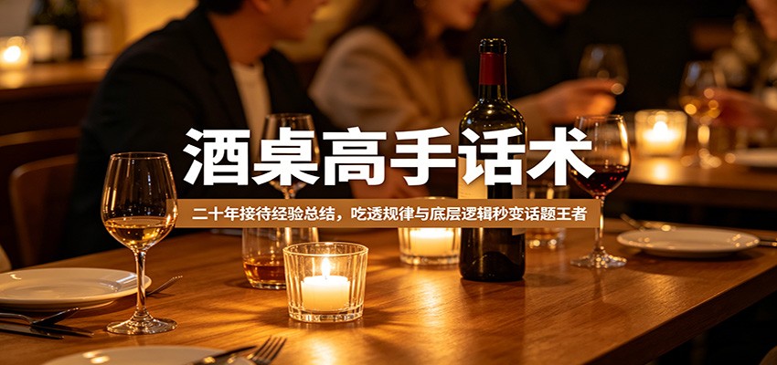 酒桌高手话术:二十年接待经验总结,吃透规律与底层逻辑秒变话题王者 - 网创智库网创-网赚-电商-tk-出海-AI-抖音-快手-小红书-视频号-玩法-创业-小程序-公众号-私域-s粉网创智库