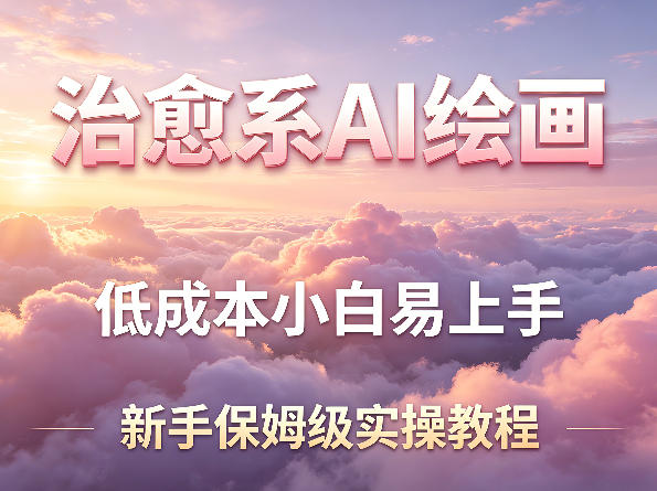 治愈系AI绘画提示词项目，低成本小白易上手，每天10分钟，新手保姆级实操教程网创-网赚-电商-tk-出海-AI-抖音-快手-小红书-视频号-玩法-创业-小程序-公众号-私域-s粉网创智库
