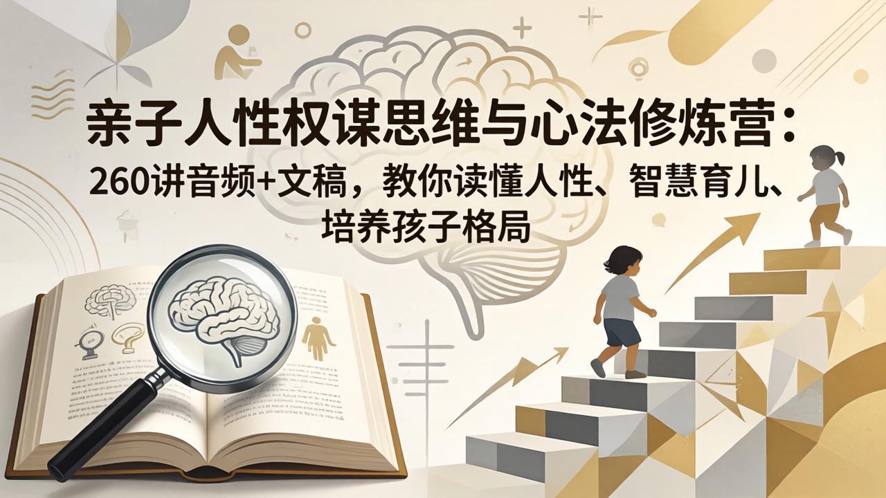亲子人性权谋思维与心法修炼营：260讲音频+文稿，教你读懂人性、智慧育儿、培养孩子格局 - 网创智库网创-网赚-电商-tk-出海-AI-抖音-快手-小红书-视频号-玩法-创业-小程序-公众号-私域-s粉网创智库