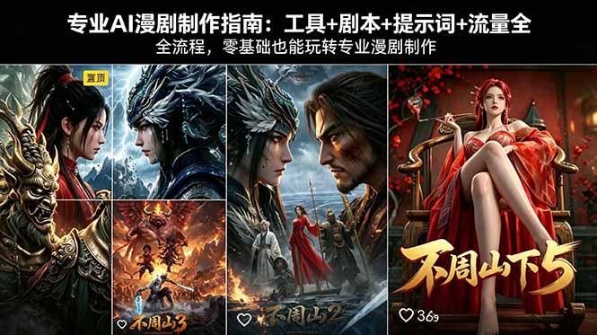 专业AI漫剧制作指南：工具+剧本+提示词+流量全流程，零基础也能玩转专业漫剧制作 - 网创智库网创-网赚-电商-tk-出海-AI-抖音-快手-小红书-视频号-玩法-创业-小程序-公众号-私域-s粉网创智库