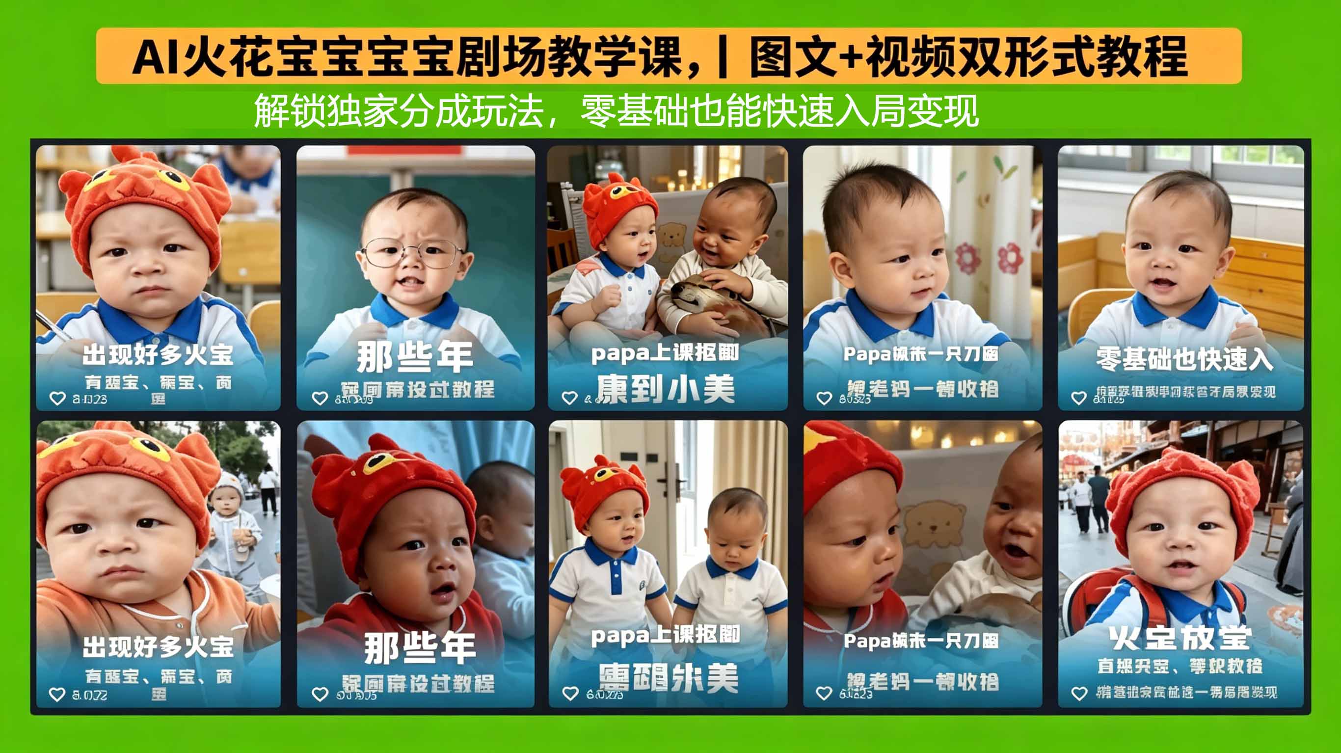 AI火花宝宝宝宝剧场教学课，图文+视频双形式教程，解锁独家分成玩法，零基础也能快速入局变现 - 网创智库网创-网赚-电商-tk-出海-AI-抖音-快手-小红书-视频号-玩法-创业-小程序-公众号-私域-s粉网创智库