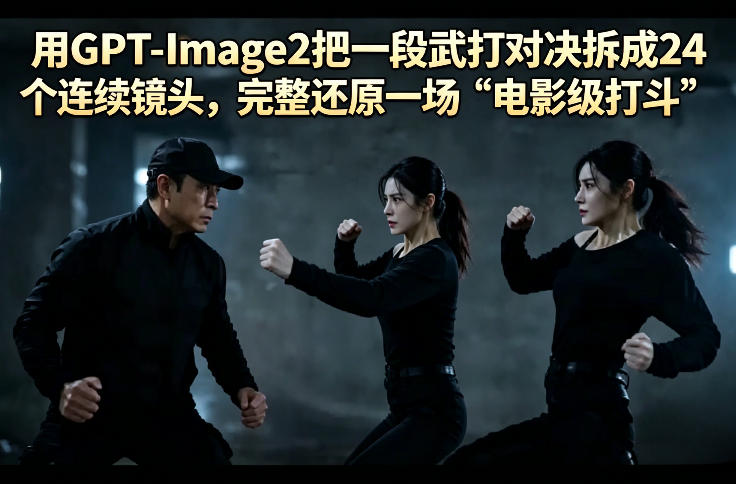用GPT-Image2把一段武打对决拆成24个连续镜头，完整还原一场“电影级打斗” - 网创智库网创-网赚-电商-tk-出海-AI-抖音-快手-小红书-视频号-玩法-创业-小程序-公众号-私域-s粉网创智库