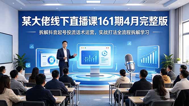 某大佬线下直播课161期4月完整版，拆解抖音起号投流话术运营，实战打法全流程拆解学习网创-网赚-电商-tk-出海-AI-抖音-快手-小红书-视频号-玩法-创业-小程序-公众号-私域-s粉网创智库
