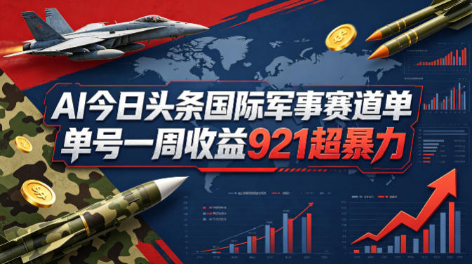 AI今日头条国际军事赛道，单号一周收益921，超暴力 - 网创智库网创-网赚-电商-tk-出海-AI-抖音-快手-小红书-视频号-玩法-创业-小程序-公众号-私域-s粉网创智库