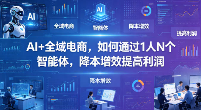 AI+全域电商，如何通过1人N个智能体，降本增效提高利润 - 网创智库网创-网赚-电商-tk-出海-AI-抖音-快手-小红书-视频号-玩法-创业-小程序-公众号-私域-s粉网创智库