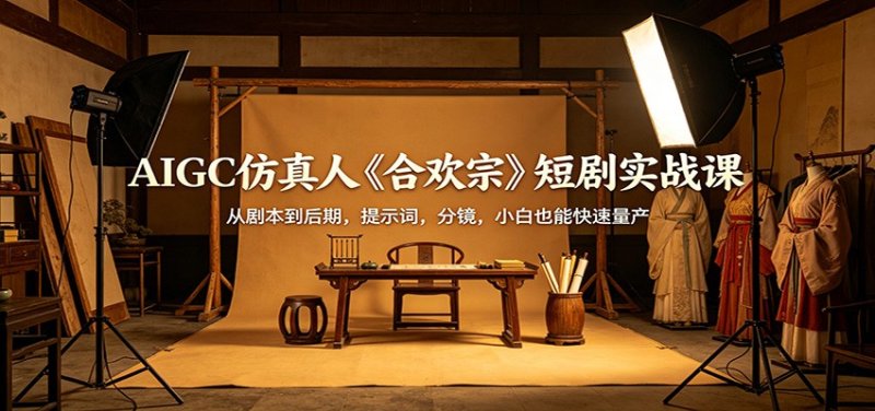 AIGC仿真人《合欢宗》短剧实战课：从剧本到后期，提示词，分镜，小白也能快速量产网创-网赚-电商-tk-出海-AI-抖音-快手-小红书-视频号-玩法-创业-小程序-公众号-私域-s粉网创智库
