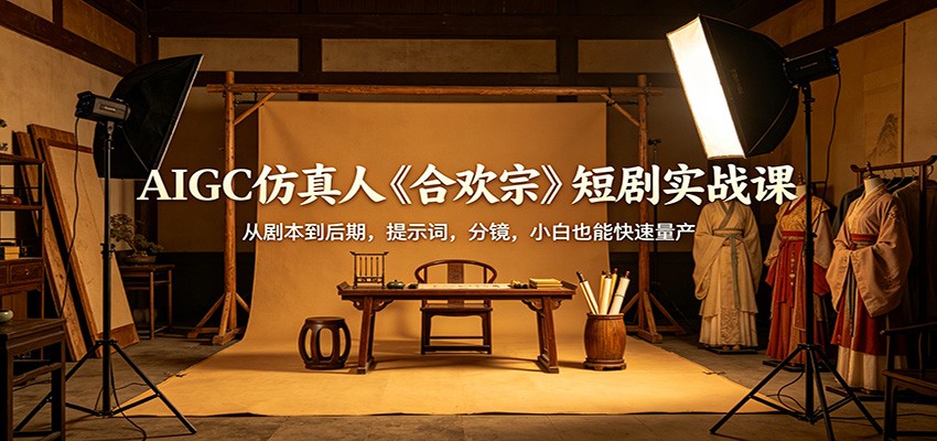 AIGC仿真人《合欢宗》短剧实战课：从剧本到后期，提示词，分镜，小白也能快速量产 - 网创智库网创-网赚-电商-tk-出海-AI-抖音-快手-小红书-视频号-玩法-创业-小程序-公众号-私域-s粉网创智库