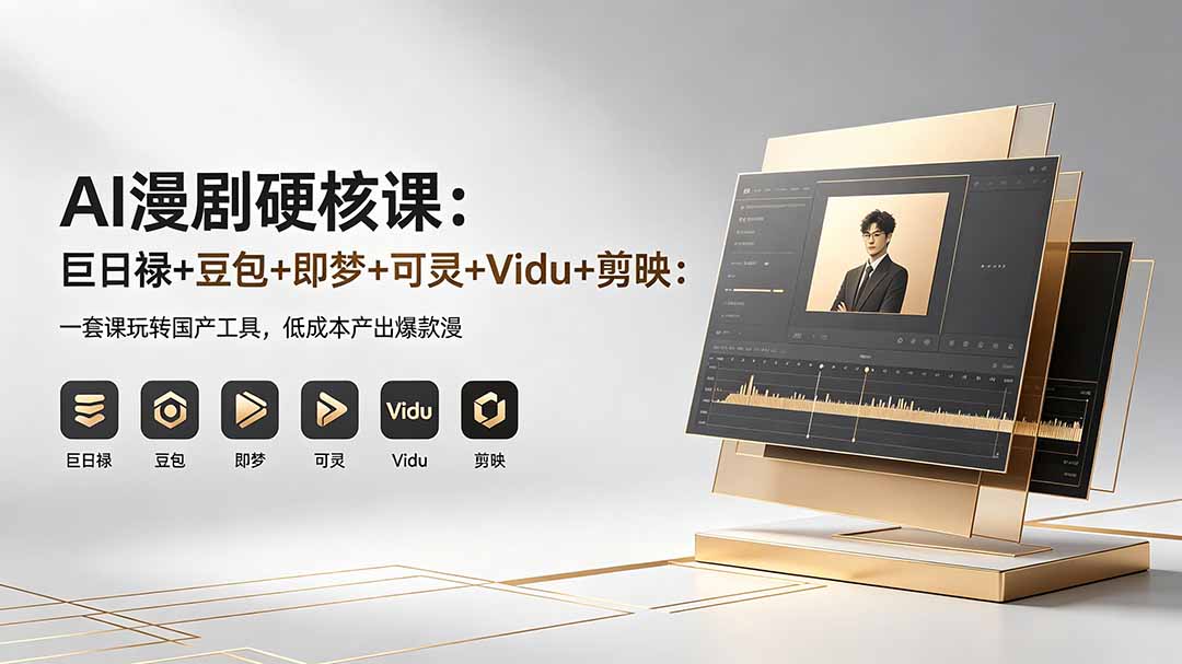 AI漫剧硬核课：巨日禄+豆包+即梦+可灵+Vidu+剪映：一套课玩转国产工具，低成本产出爆款漫剧 - 网创智库网创-网赚-电商-tk-出海-AI-抖音-快手-小红书-视频号-玩法-创业-小程序-公众号-私域-s粉网创智库