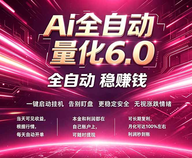 最新AI量化交易6.0，24小时自动运行，绿色稳定！日入1000+ - 网创智库网创-网赚-电商-tk-出海-AI-抖音-快手-小红书-视频号-玩法-创业-小程序-公众号-私域-s粉网创智库