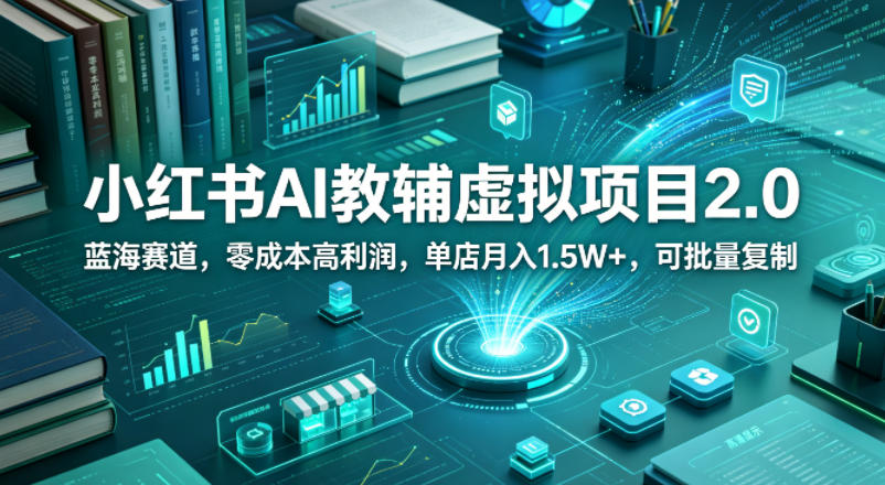 小红书AI教辅虚拟项目2.0，蓝海赛道，零成本高利润，单店月入1.5W+，可批量复制 - 网创智库网创-网赚-电商-tk-出海-AI-抖音-快手-小红书-视频号-玩法-创业-小程序-公众号-私域-s粉网创智库