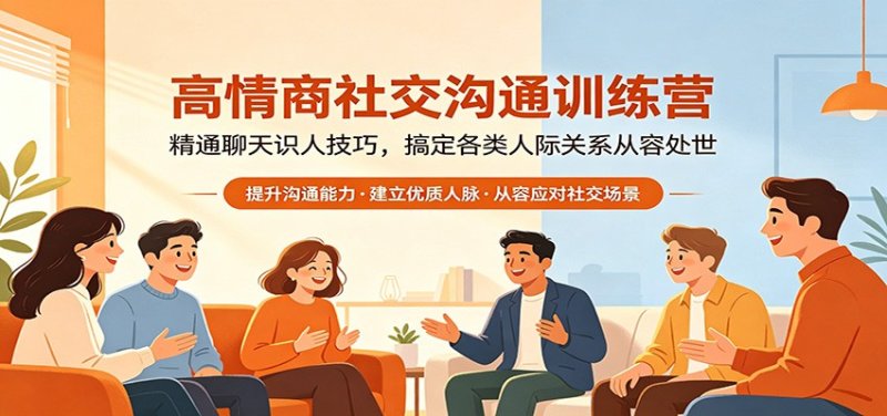 高情商社交沟通训练营：精通聊天识人技巧，搞定各类人际关系从容处世网创-网赚-电商-tk-出海-AI-抖音-快手-小红书-视频号-玩法-创业-小程序-公众号-私域-s粉网创智库