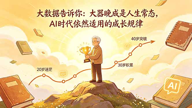付费文章：大数据告诉你：大器晚成是人生常态，AI 时代依然适用的成长规律网创-网赚-电商-tk-出海-AI-抖音-快手-小红书-视频号-玩法-创业-小程序-公众号-私域-s粉网创智库