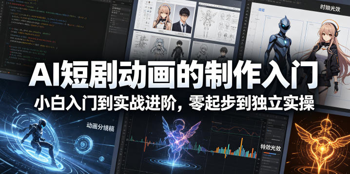 AI短剧动画的制作入门，小白入门到实战进阶，零起步到独立实操 - 网创智库网创-网赚-电商-tk-出海-AI-抖音-快手-小红书-视频号-玩法-创业-小程序-公众号-私域-s粉网创智库