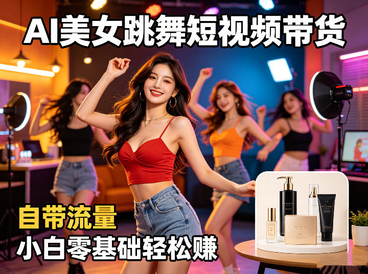 AI美女跳舞短视频带货：自带流量，小白零基础轻松賺，详细拆解 - 网创智库网创-网赚-电商-tk-出海-AI-抖音-快手-小红书-视频号-玩法-创业-小程序-公众号-私域-s粉网创智库