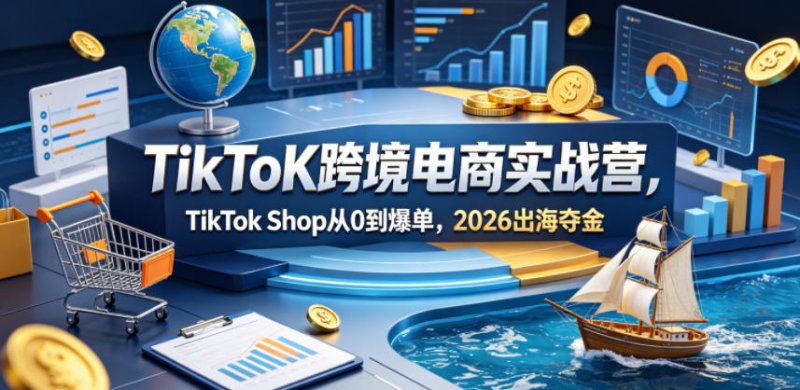TikToK跨境电商实战营，TikTok Shop从0到爆单，2026出海夺金网创-网赚-电商-tk-出海-AI-抖音-快手-小红书-视频号-玩法-创业-小程序-公众号-私域-s粉网创智库