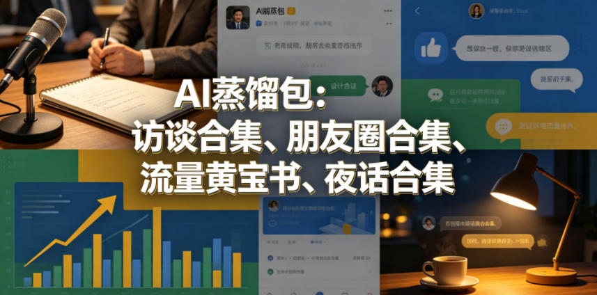 AI蒸馏包：访谈合集、朋友圈合集、流量黄宝书、夜话合集【文档】 - 网创智库网创-网赚-电商-tk-出海-AI-抖音-快手-小红书-视频号-玩法-创业-小程序-公众号-私域-s粉网创智库