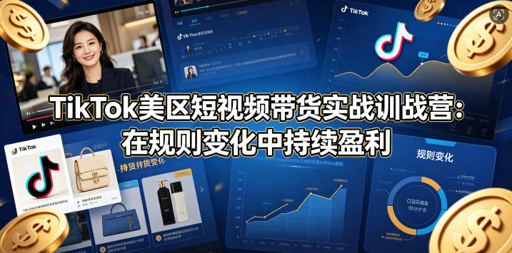 TikTok美区短视频带货实战训战营：在规则变化中持续盈利 - 网创智库网创-网赚-电商-tk-出海-AI-抖音-快手-小红书-视频号-玩法-创业-小程序-公众号-私域-s粉网创智库