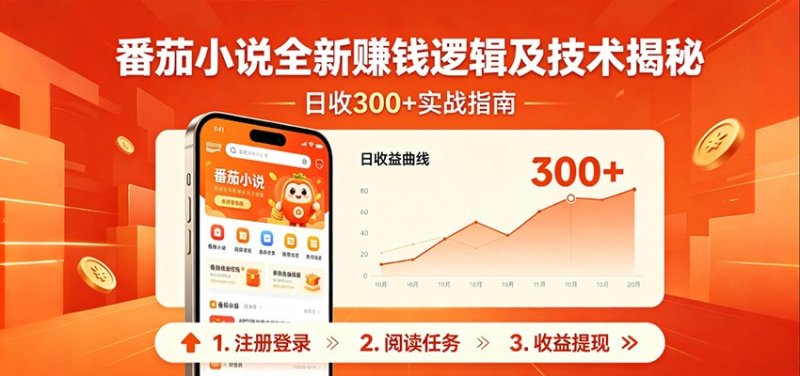 番茄小说全新赚钱逻辑及技术日收300+，小白新书皆可做！无脑赚就行了！网创-网赚-电商-tk-出海-AI-抖音-快手-小红书-视频号-玩法-创业-小程序-公众号-私域-s粉网创智库