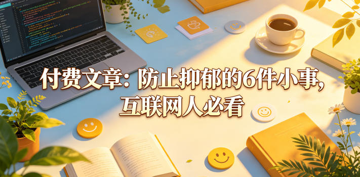 付费文章：防止抑郁的6件小事，互联网人必看！ - 网创智库网创-网赚-电商-tk-出海-AI-抖音-快手-小红书-视频号-玩法-创业-小程序-公众号-私域-s粉网创智库