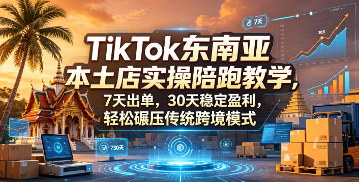 TikTok东南亚本土店实操陪跑教学，7天出单，30天稳定盈利，轻松碾压传统跨境模式 - 网创智库网创-网赚-电商-tk-出海-AI-抖音-快手-小红书-视频号-玩法-创业-小程序-公众号-私域-s粉网创智库
