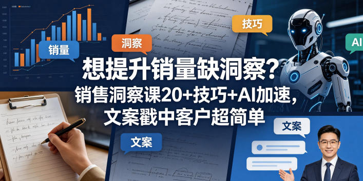 想提升销量缺洞察？销售洞察课20+技巧+AI加速，文案戳中客户超简单【原创双语字幕】网创-网赚-电商-tk-出海-AI-抖音-快手-小红书-视频号-玩法-创业-小程序-公众号-私域-s粉网创智库