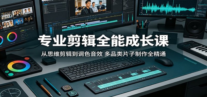 专业剪辑全能成长课：从思维剪辑到调色音效，多品类片子制作全精通网创-网赚-电商-tk-出海-AI-抖音-快手-小红书-视频号-玩法-创业-小程序-公众号-私域-s粉网创智库