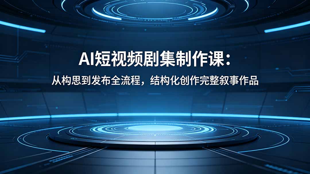 AI短视频剧集制作课：从构思到发布全流程，结构化创作完整叙事作品 - 网创智库网创-网赚-电商-tk-出海-AI-抖音-快手-小红书-视频号-玩法-创业-小程序-公众号-私域-s粉网创智库