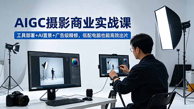 AIGC 摄影商业实战课，工具部署+AI置景+广告级精修，低配电脑也能高效出片 - 网创智库网创-网赚-电商-tk-出海-AI-抖音-快手-小红书-视频号-玩法-创业-小程序-公众号-私域-s粉网创智库