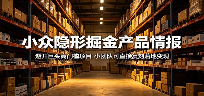 小众隐形掘金产品情报：避开巨头高门槛项目，小团队可直接复刻落地变现网创-网赚-电商-tk-出海-AI-抖音-快手-小红书-视频号-玩法-创业-小程序-公众号-私域-s粉网创智库