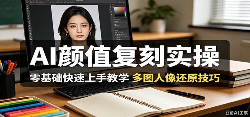AI颜值复刻实操，零基础快速上手教学，多图人像还原技巧网创-网赚-电商-tk-出海-AI-抖音-快手-小红书-视频号-玩法-创业-小程序-公众号-私域-s粉网创智库